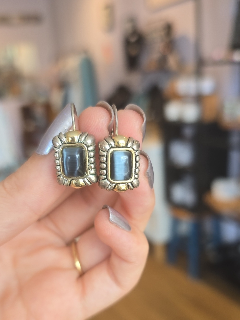 VTG Mixed Metal & Gemstone Earrings